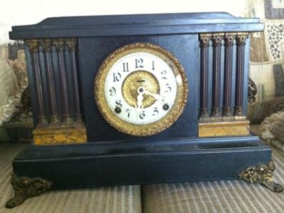 Ingraham Black Mantel Clock